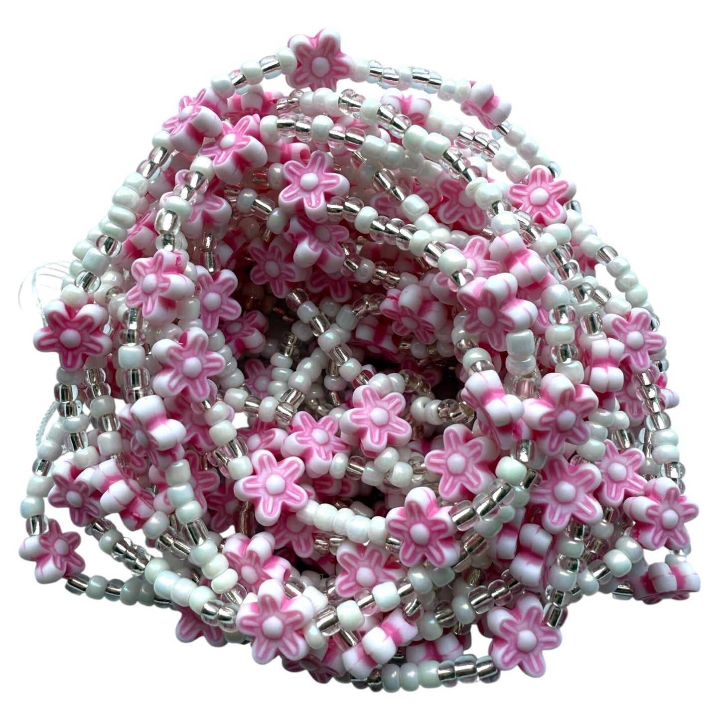 Pink & White Waist Beads | Petal Aura