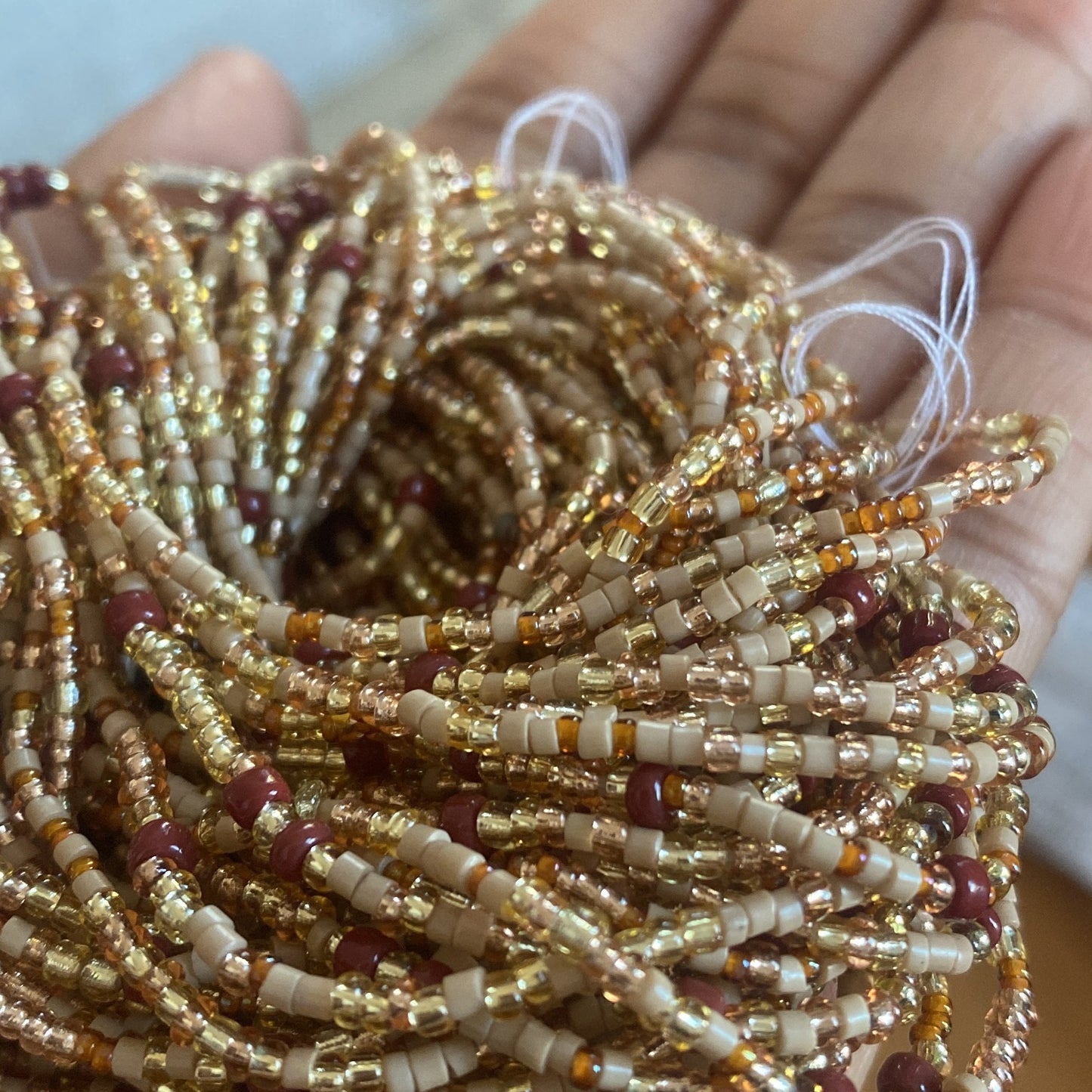waistbeads, tie on waist beads, waist beads for weight loss, beaded waist chain, brown waist beads, waist beads with clasps, ghana waist beads, african waist beads