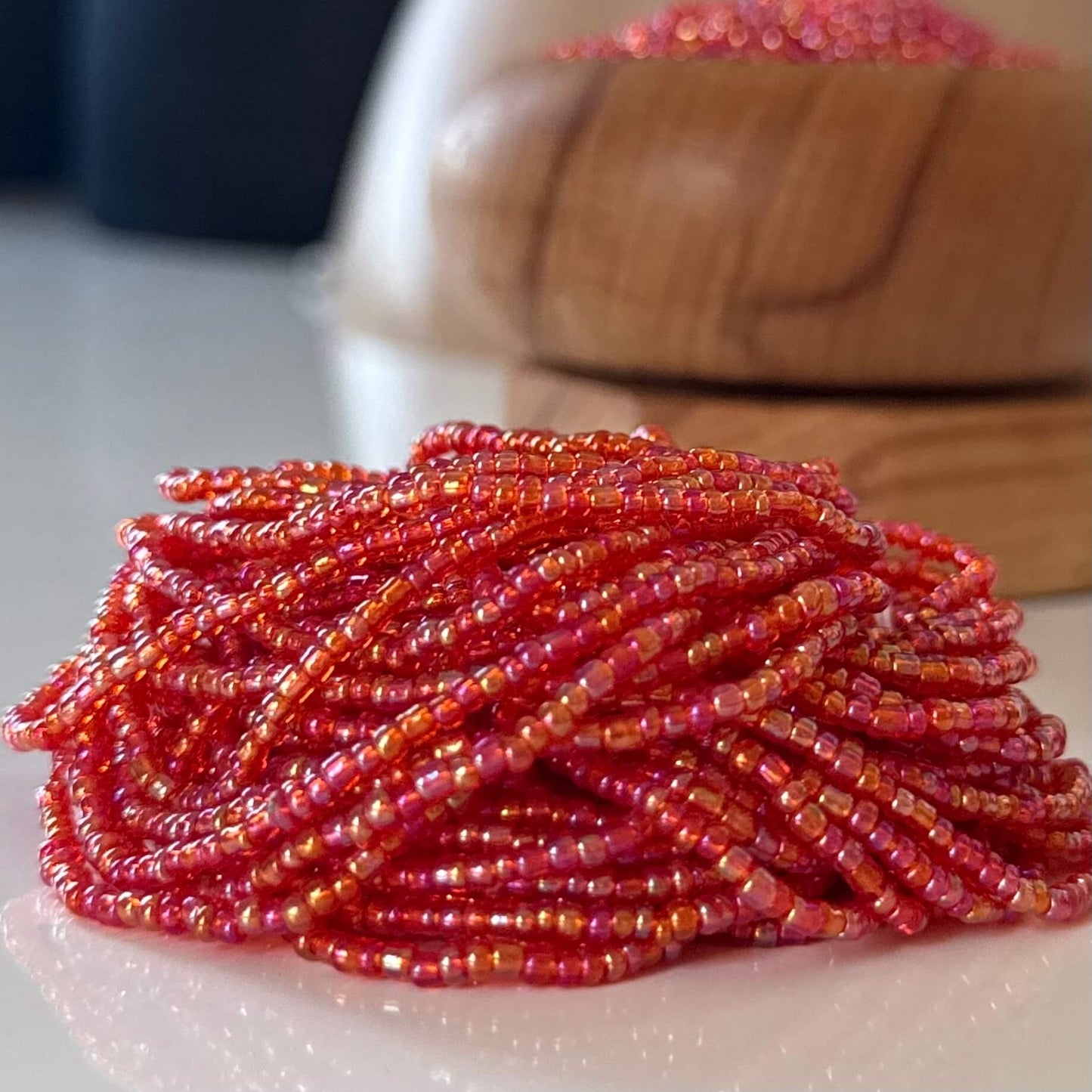 red waist beads, tie on and clasp waist beads for weight loss, African waist beads
