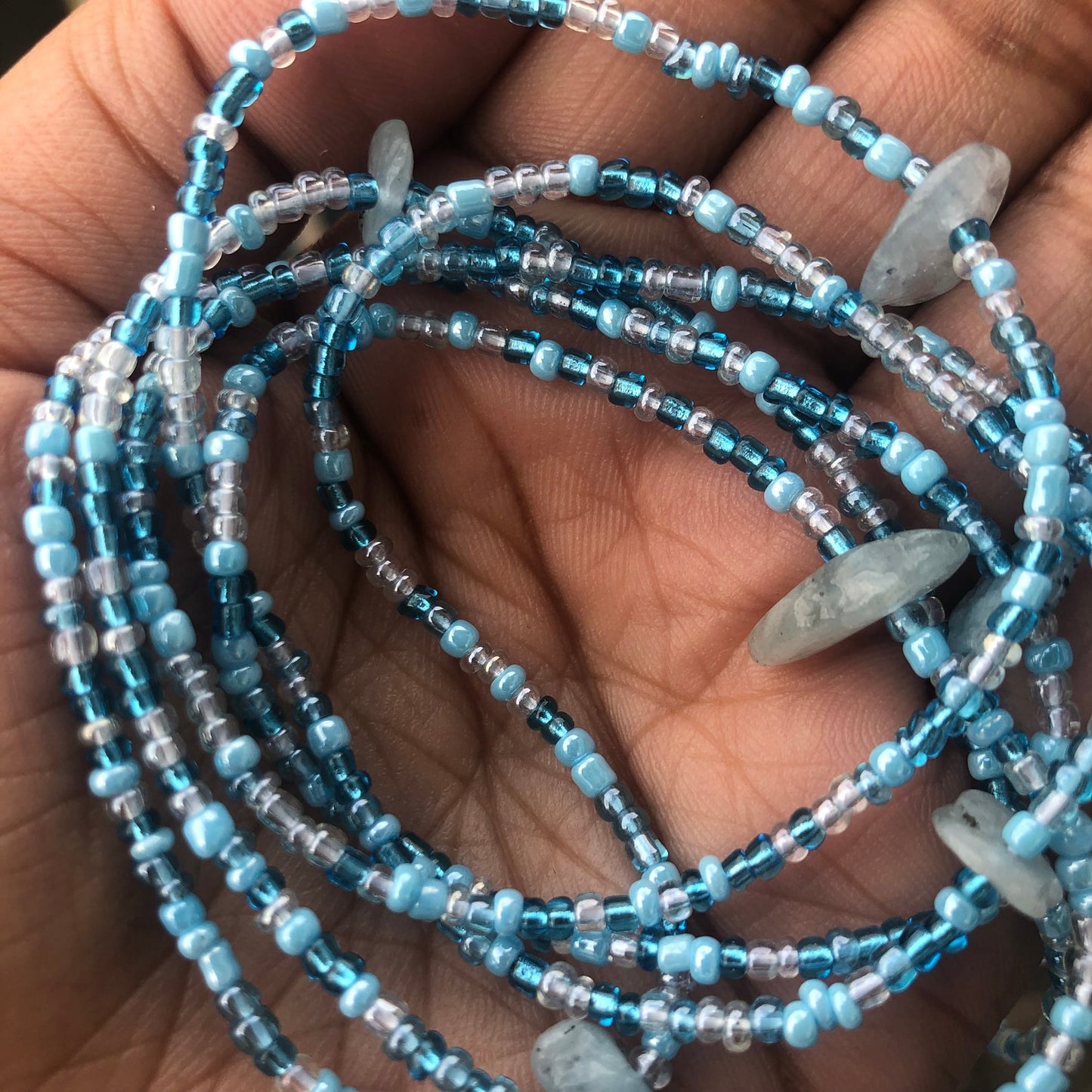 aquamarine waist beads