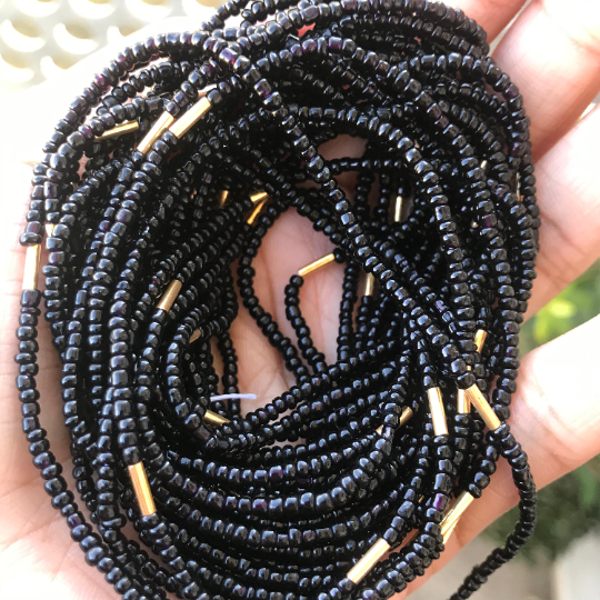 black and gold waist beads
