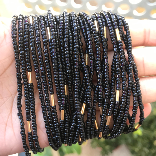 black and gold waist beads