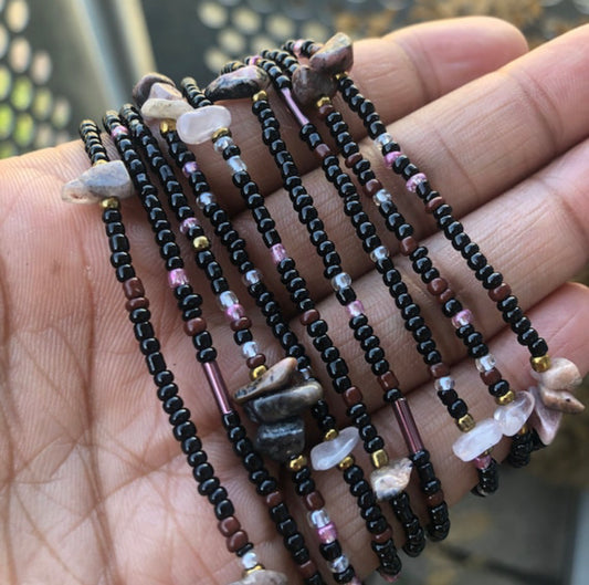rhodonite waist beads