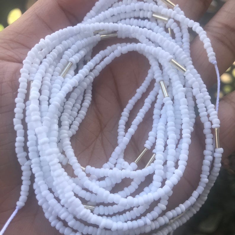 White and Gold Waist Beads