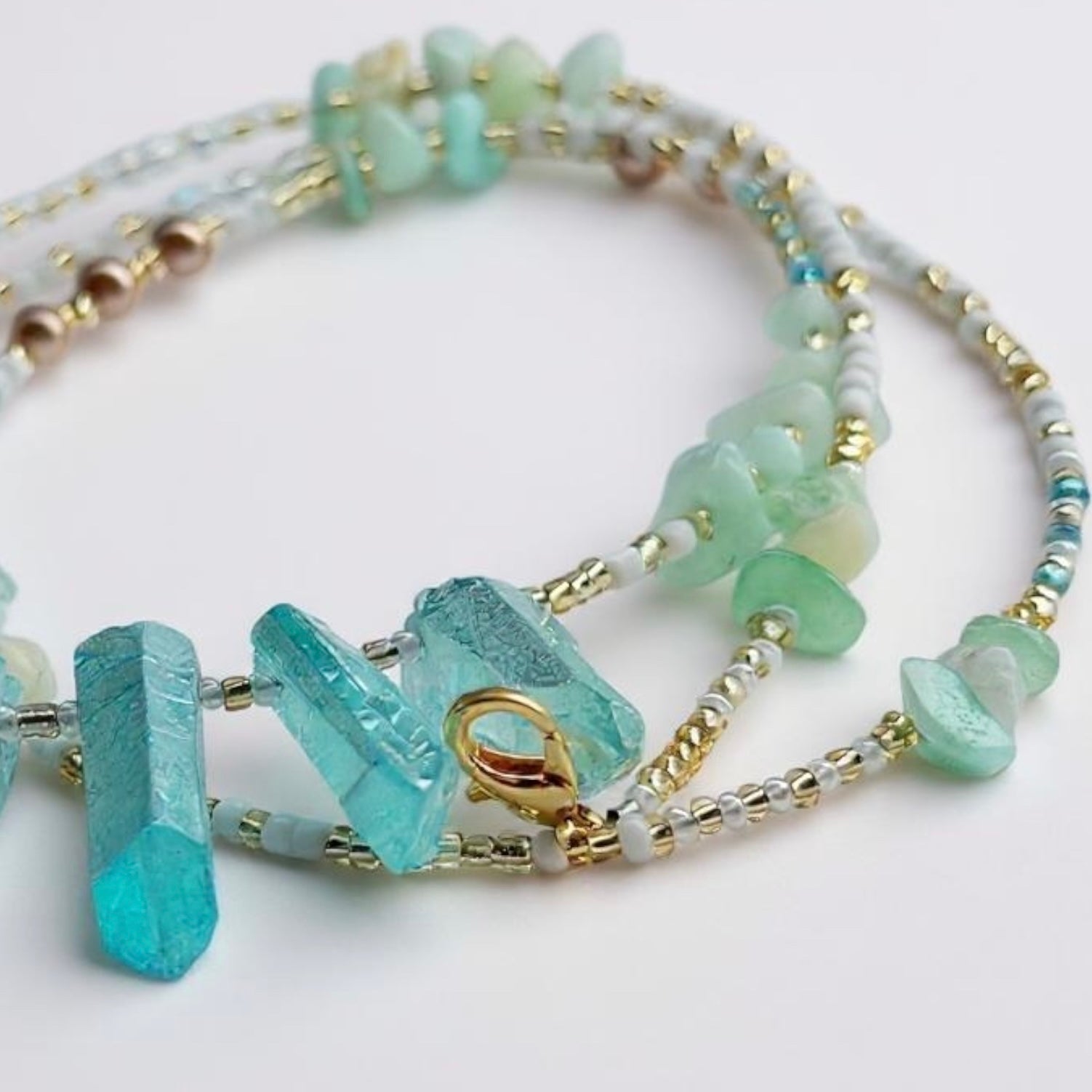 Natural Quartz & Amazonite Waist Beads for healing