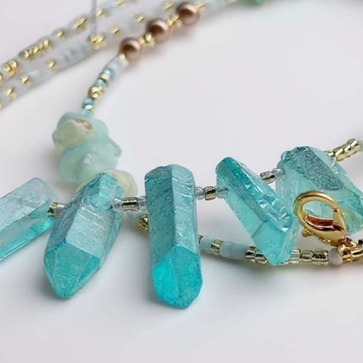 Natural Quartz & Amazonite Waist Beads for healing