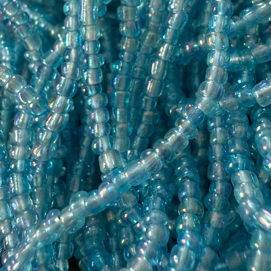 translucent blue waist beads for women, tie on waist beads for weight loss