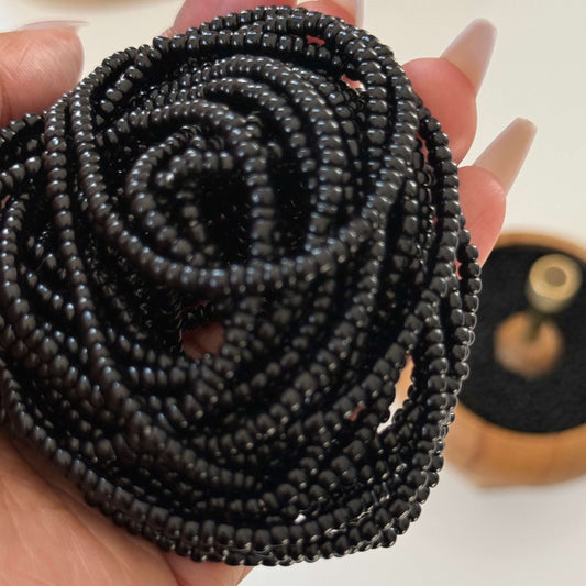black waist beads, belly beads, tie on waist beads for women 