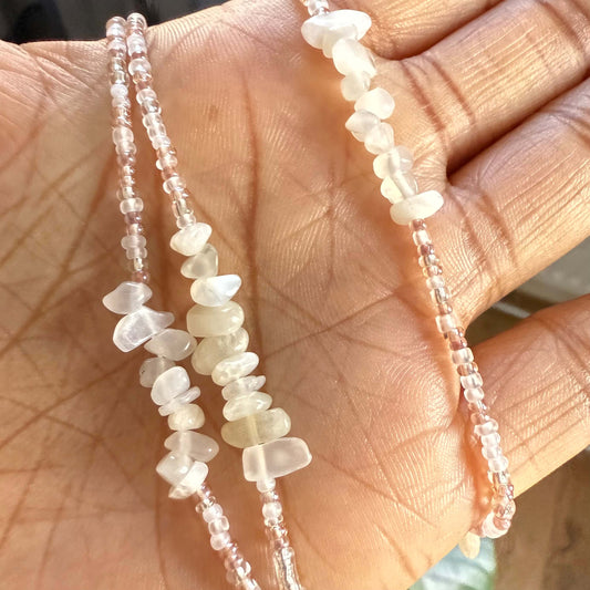 moonstone crystal waist beads for healing waist beads