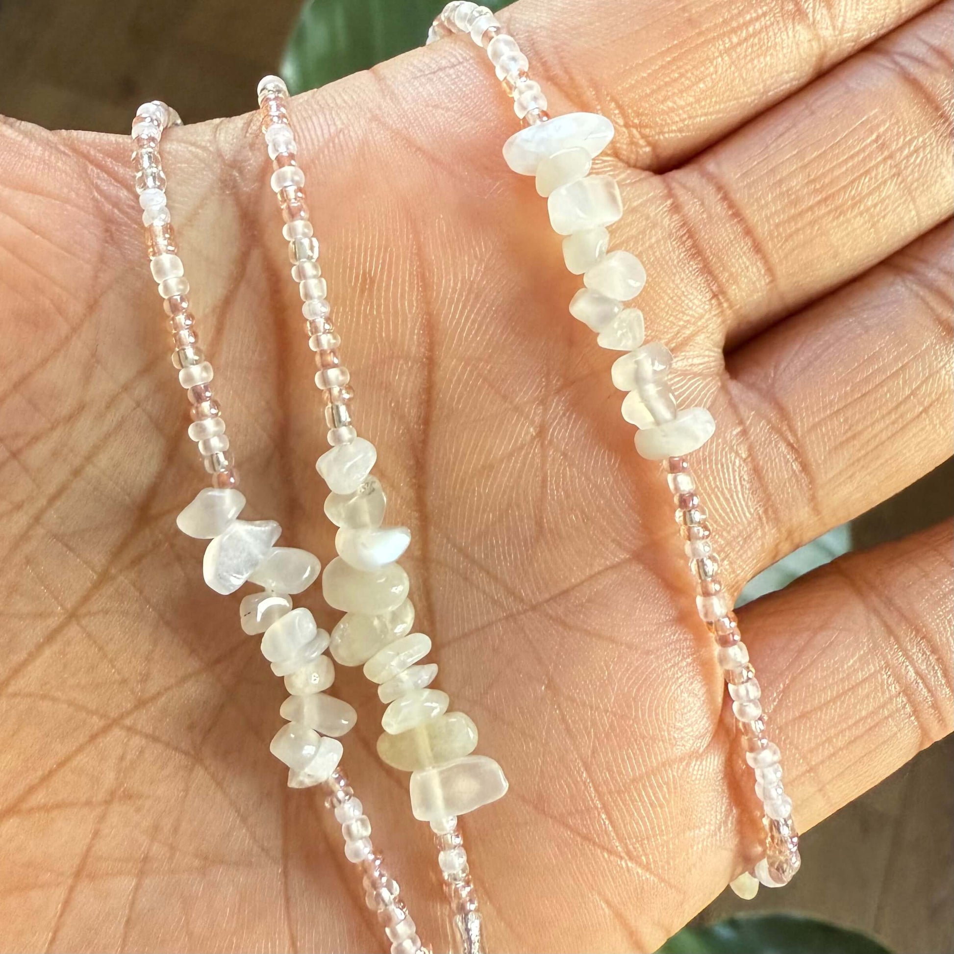 moonstone crystal waist beads for healing waist beads