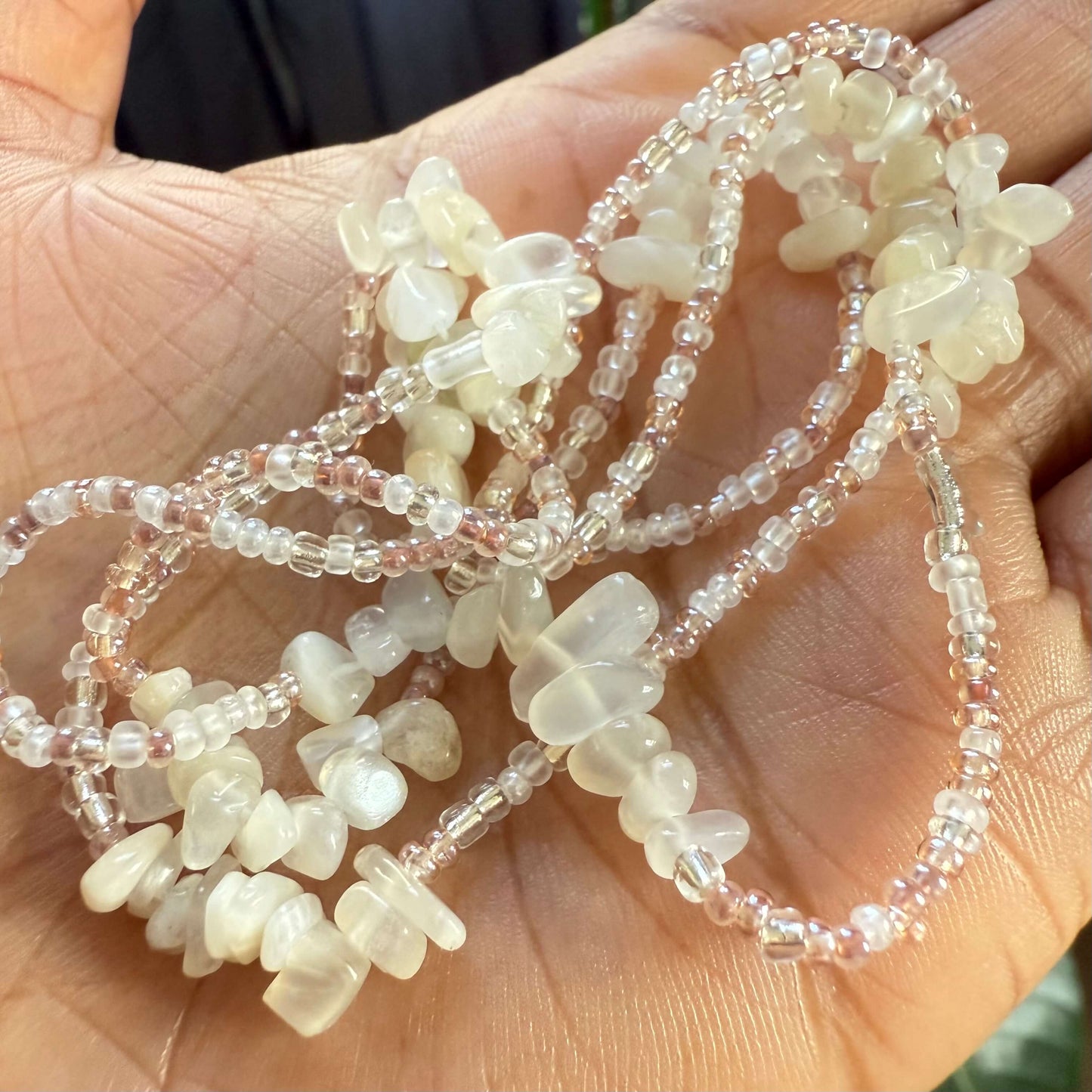 moonstone crystal waist beads for healing waist beads