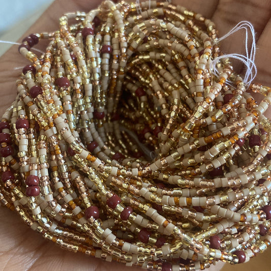 waistbeads, tie on waist beads, waist beads for weight loss, beaded waist chain, brown waist beads, waist beads with clasps