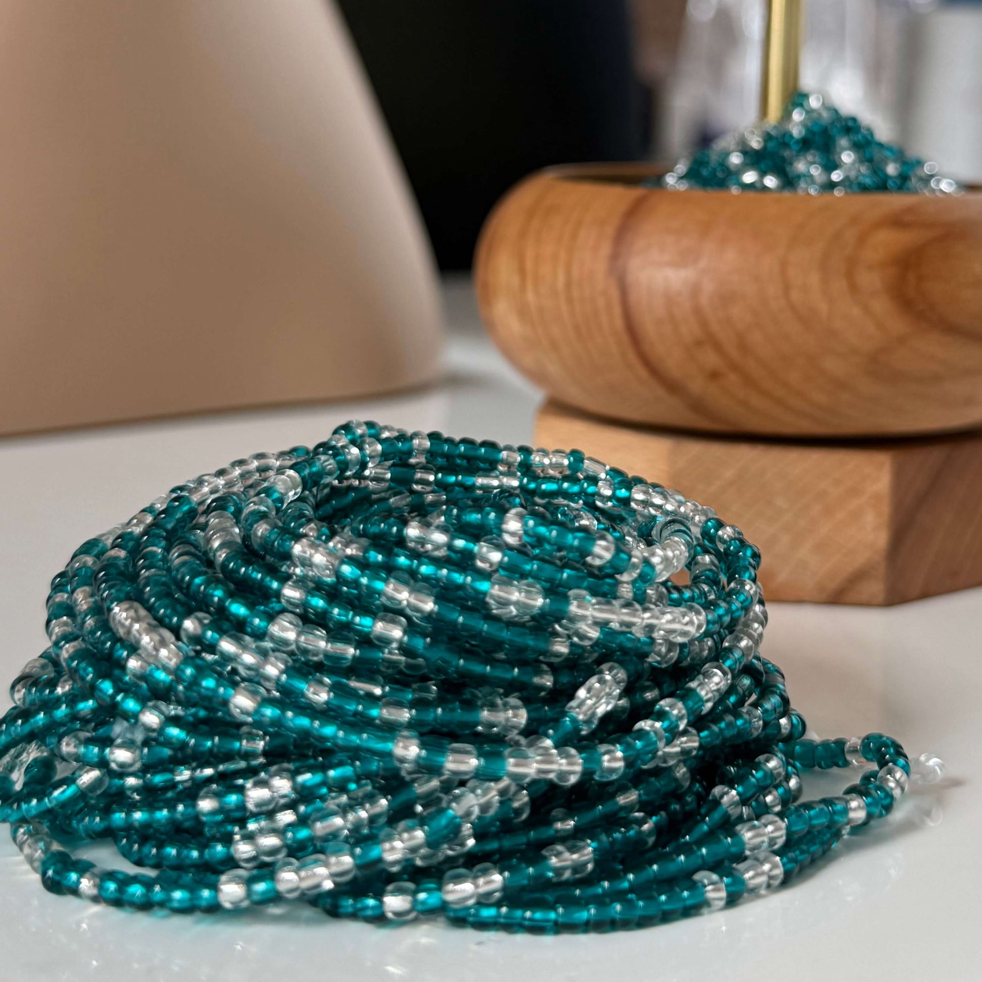 blue waist beads