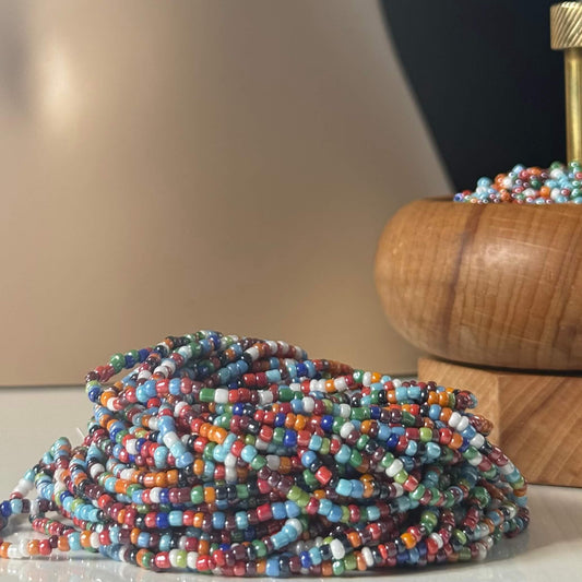 colourful beaded waist necklaces , tie on waist beads for weight loss