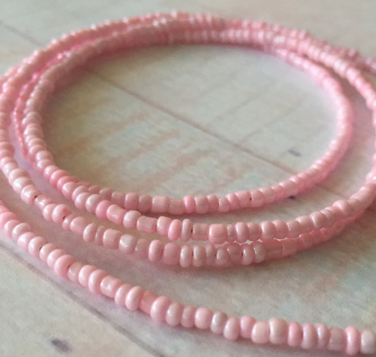 Pink Waist Beads, tie on and clasp waist beads for women