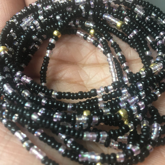 Black and pink waist beads