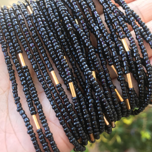 black and gold waist beads
