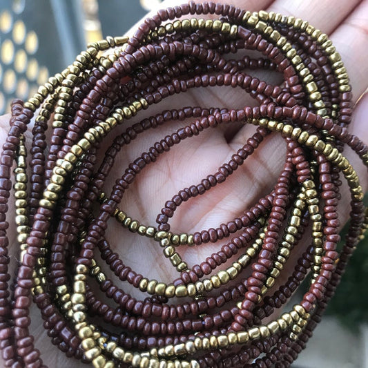 brown and bronze  waist beads