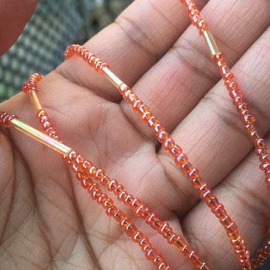 Orange and Gold Waist Beads | Golden Citrus