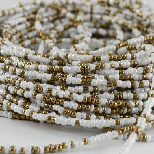 White & Bronze Waist Beads  | Moonroot